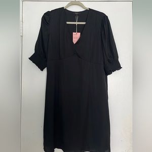 Quince Washable Silk Mini Dress Black